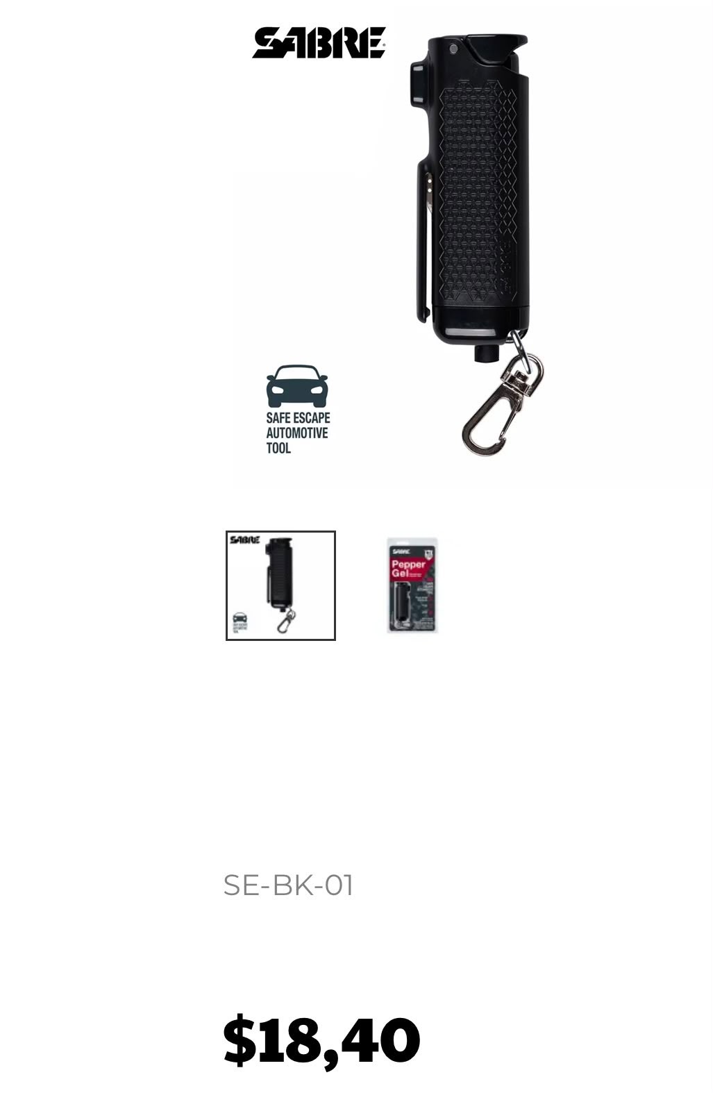 Spray de pimienta SABRE con clip y llavero